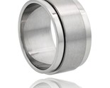 Surgical steel 10mm spinner ring wedding band matte center thumb155 crop
