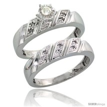 Size 5 - Sterling Silver 2-Piece Diamond Engagement Ring Set, w/ 0.10 Carat  - $138.82