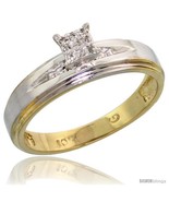 Size 5 - 10k Yellow Gold Diamond Engagement Ring 0.06 cttw Brilliant Cut, 3/16  - $244.47