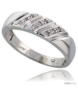 Size 11.5 - Sterling Silver Men&#39;s Diamond Band, w/ 0.05 Carat Brilliant ... - £66.19 GBP