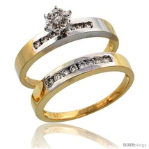 Size 10 - 14k Gold 2-Piece Diamond Engagement Ring Set w/ Rhodium Accent, w/  - £872.38 GBP