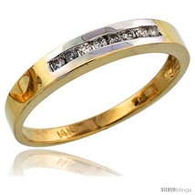 Size 8.5 - 14k Gold Men&#39;s Diamond Band w/ Rhodium Accent, w/ 0.14 Carat  - £428.44 GBP