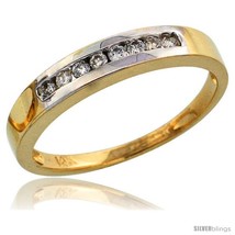 Size 8.5 - 14k Gold Ladies&#39; Diamond Band w/ Rhodium Accent, w/ 0.14 Carat  - £417.01 GBP