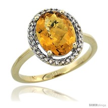 Ow gold diamond halo whisky quartz ring 2 4 carat oval shape 10x8 mm 1 2 in 12 5mm wide thumb200