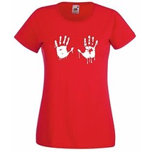 Womens T-Shirt Red Bloody Hands, Blood Vampire Hand TShirt, Walking Dead Shirt - £19.63 GBP