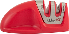 Kitcheniq 50883 Edge Grip 2-Stage Knife Sharpener, Red, Coarse &amp; Fine Sharpeners - £8.55 GBP