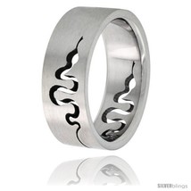Size 14 - Surgical Steel Snake Ring 8mm Wedding  - £13.28 GBP