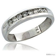 Size 12.5 - 14k White Gold 8-Stone Men&#39;s Diamond Ring Band w/ 0.47 Carat  - $1,093.40