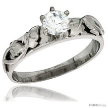 Size 7 - Sterling Silver Cubic Zirconia Solitaire Engagement Ring 1 ct size  - £29.73 GBP