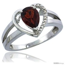 Size 10 - 14k White Gold Ladies Natural Garnet Ring Heart-shape 5 mm Stone  - £372.64 GBP