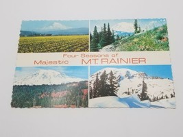 Vintage Postcard The Four Seasons Of Majestic Mount Rainier Washington  - £4.64 GBP
