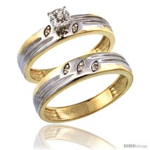 Size 5 - 14k Gold 2-Pc Diamond Engagement Ring Set w/ 0.049 Carat Brilliant Cut  - $803.11