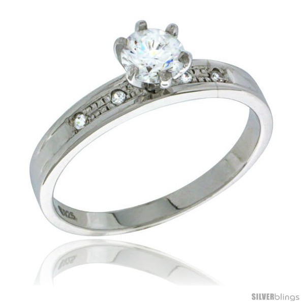 Primary image for Size 8 - Sterling Silver Cubic Zirconia Engagement Ring 0.85 ct size Brilliant 