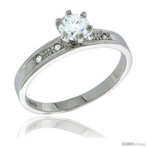 Size 8 - Sterling Silver Cubic Zirconia Engagement Ring 0.85 ct size Brilliant  - $35.88