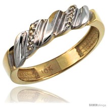 Size 6 - 14k Gold Ladies&#39; Diamond Wedding Ring Band, w/ 0.063 Carat Brilliant  - £260.14 GBP