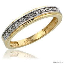Size 10 - 14k Gold Ladies&#39; Diamond Band, w/ 0.08 Carat Brilliant Cut Diamonds,  - £329.63 GBP