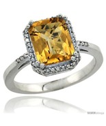 Size 5 - Sterling Silver Diamond Natural whisky Quartz Ring 2.53 ct Emer... - £142.15 GBP