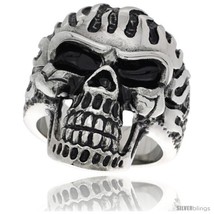 Size 10 - Surgical Steel Biker Skull Ring on  - £20.38 GBP