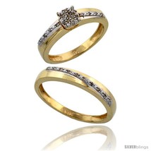 Size 9 - 14k Gold 2-Piece Diamond Ring Set ( Engagement Ring &amp; Man&#39;s Wedding  - £852.61 GBP