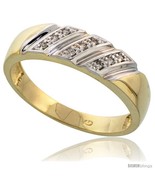 Size 10.5 - Gold Plated Sterling Silver Mens Diamond Wedding Band, 1/4 i... - £71.43 GBP