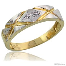 Size 9 - 10k Yellow Gold Ladies&#39; Diamond Wedding Band, 3/16 in  - £181.59 GBP