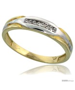 Size 11.5 - Gold Plated Sterling Silver Mens Diamond Wedding Band, 3/16 ... - £61.50 GBP