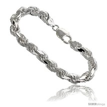 Length 9 - Sterling Silver Italian Rope Chain Necklaces &amp; Bracelets 7 mm  - £138.01 GBP