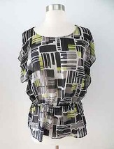 Banana Republic sz SMALL sheer see-through multi-color geometric geo blo... - $6.67