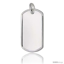 Sterling Silver Dog Tag Raised Border 2 in full  - £59.47 GBP