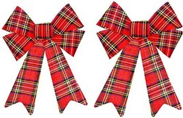 Red Tartan Plaid Bows - Large Christmas Bows Christmas Wreath Decoration... - $8.45