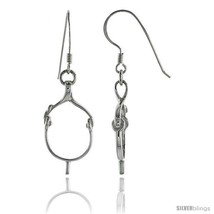 Sterling silver spur strap drop earrings 1 26 mm tall thumb200