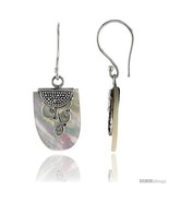 Sterling Silver Oval Natural Mother of Pearl Earrings 13/16in  (20  - £32.97 GBP