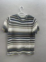 Orvis Womens Sweater Size Small Striped Short Sleeve Rolled Neckline Knit - £17.84 GBP