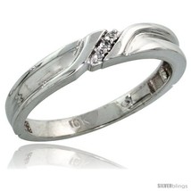 Size 6 - 10k White Gold Ladies Diamond Wedding Band Ring 0.02 cttw Brilliant  - $197.45