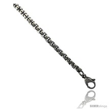 Length 22 - Surgical Steel 3.6 mm (1/8 in) Round Box Chain  - $12.54