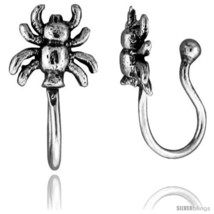 Small Sterling Silver Spider Non-Pierced Nose Ring (one piece) 7/16  - $13.61