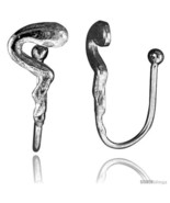 Small Sterling Silver Snake Non-Pierced Nose Ring (one piece) 9/16  - £10.85 GBP