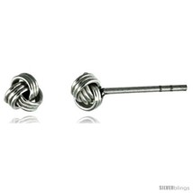 Tiny Sterling Silver Knot Stud Earrings 3/16  - £10.06 GBP