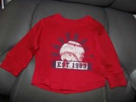 The Children&#39;s Place Baseball Long Sleeve Henley Shirt Size 6/9 Months Boys EUC - £6.88 GBP