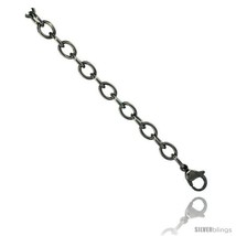 Length 7.5 - Stainless Steel Cable Link Chain 6 mm (1/4 in.) wide, Neckl... - £7.80 GBP