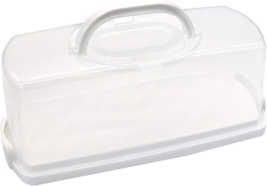 Plastic Rectangular Bread Box with Portable Handle, Loaf Cake Storage Co... - $14.99