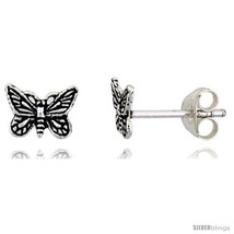 Sterling silver tiny butterfly stud earrings 5 16 in thumb200