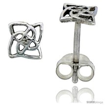 Sterling Silver Diamond-shaped Celtic Knot Stud Earrings, 1/4 in -Style  - £12.64 GBP