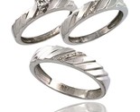 Is 5mm hers 4mm diamond wedding ring band set w 0 075 carat brilliant cut diamonds thumb155 crop