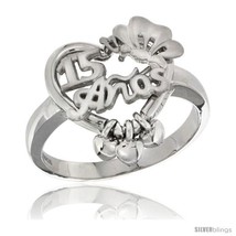 Size 6 - Sterling Silver Quinceanera 15 ANOS w/ Butterfly Triple Hearts Ring  - $49.76