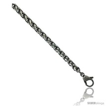 Length 22 - Surgical Steel Spiga Wheat Chain Necklace 5/32 in (4 mm)  - £19.14 GBP