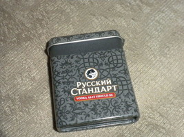 Russian Standard Vodka Pill Mint Box Promo Metal Tin Case in English/Russian NF - £5.26 GBP