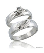 Size 6.5 - 14k White Gold 2-Piece Diamond Ring Band Set w/ Rhodium Accen... - £1,131.39 GBP