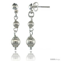 Sterling Silver Swarovski Pearl Drop Earrings, 1 1/4 in. (32 mm)  - £25.29 GBP