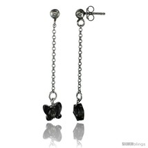 Sterling Silver Butterfly Smoky Topaz Swarovski Crystal Drop Earrings, 1... - £20.74 GBP